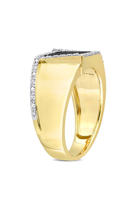 Delmar Diamond & Onyx Ring In Black