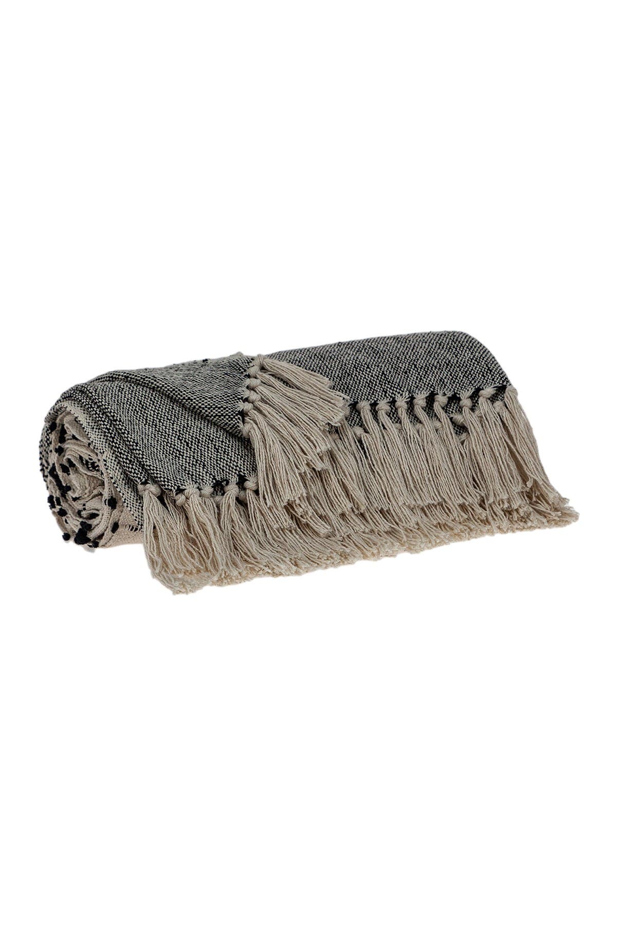 Parkland Collection Alia Eclectic Beige 52" X 67" Woven Handloom Throw In Beige/khaki