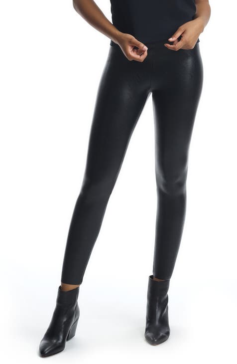 shiny black leggings
