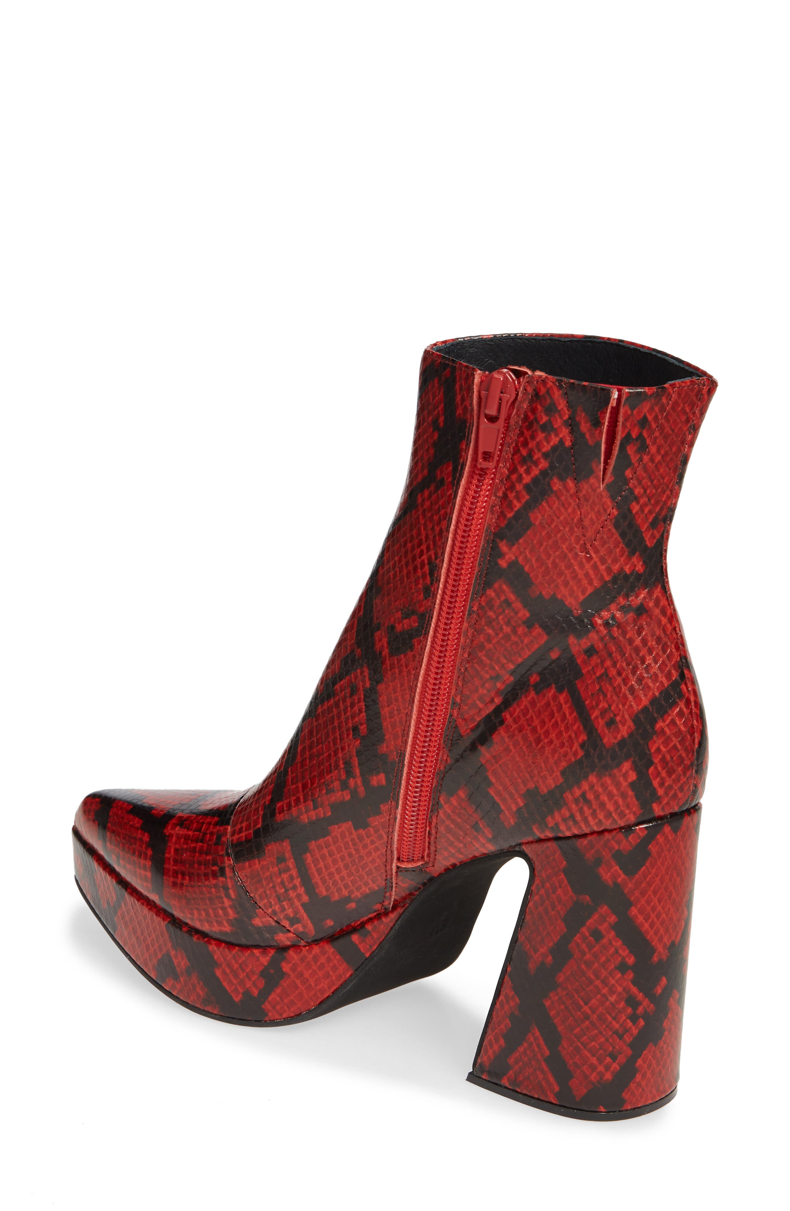 jeffrey campbell snake print booties