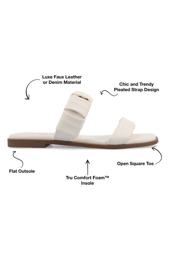 Shop Journee Collection Pegie Flat Slide Sandal In Bone