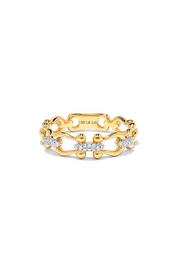 H.j. Namdar 14k Yellow Gold Diamond Rope Band Ring In Yellow Gold