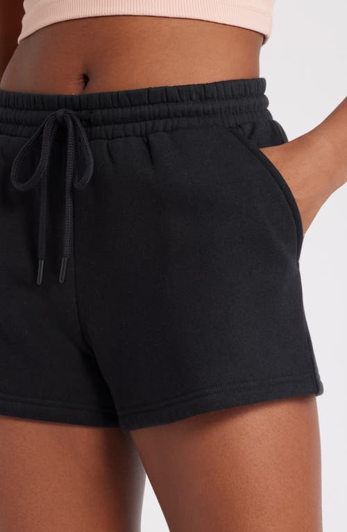 Shop Bp. Elastic Waist Fleece Shorts In Black Jet