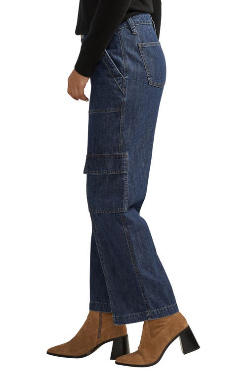 Shop Jag High Waist Wide Leg Cargo Jeans In Elysian Blue