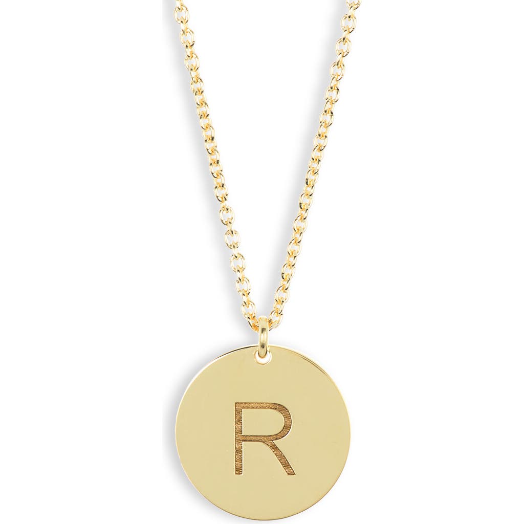 Meshmerise Initial Disc Pendant Necklace In Yellow-r