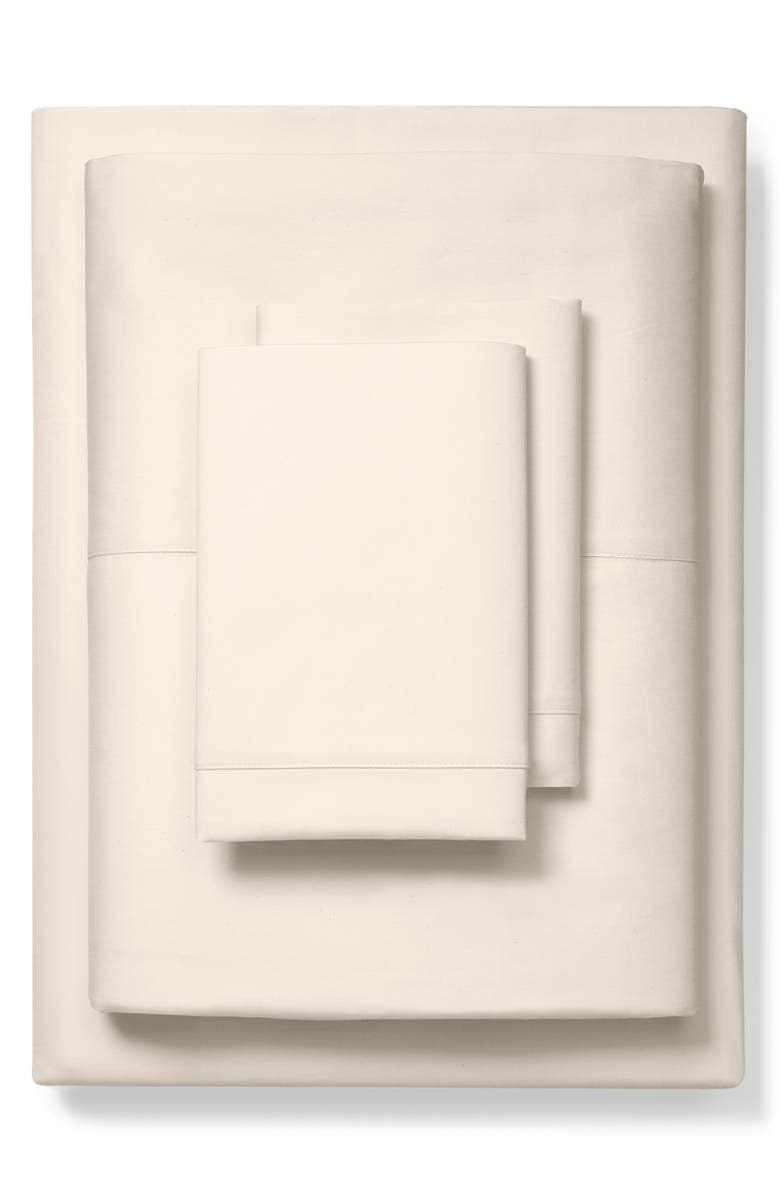 BOLL & BRANCH Classic Hemmed 300 Thread Count Organic Cotton Sheet Set, Main, color, NATURAL