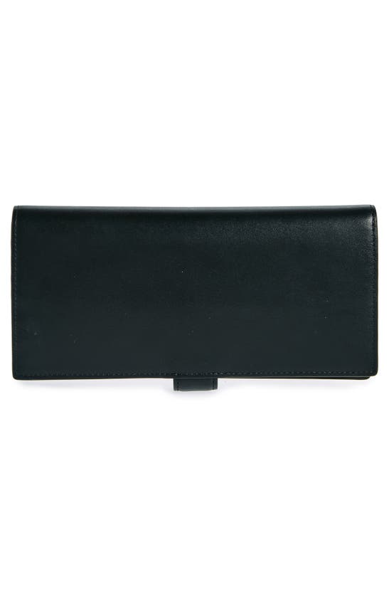 Shop Mulberry Lana Long High Gloss Leather Bifold Wallet In Black