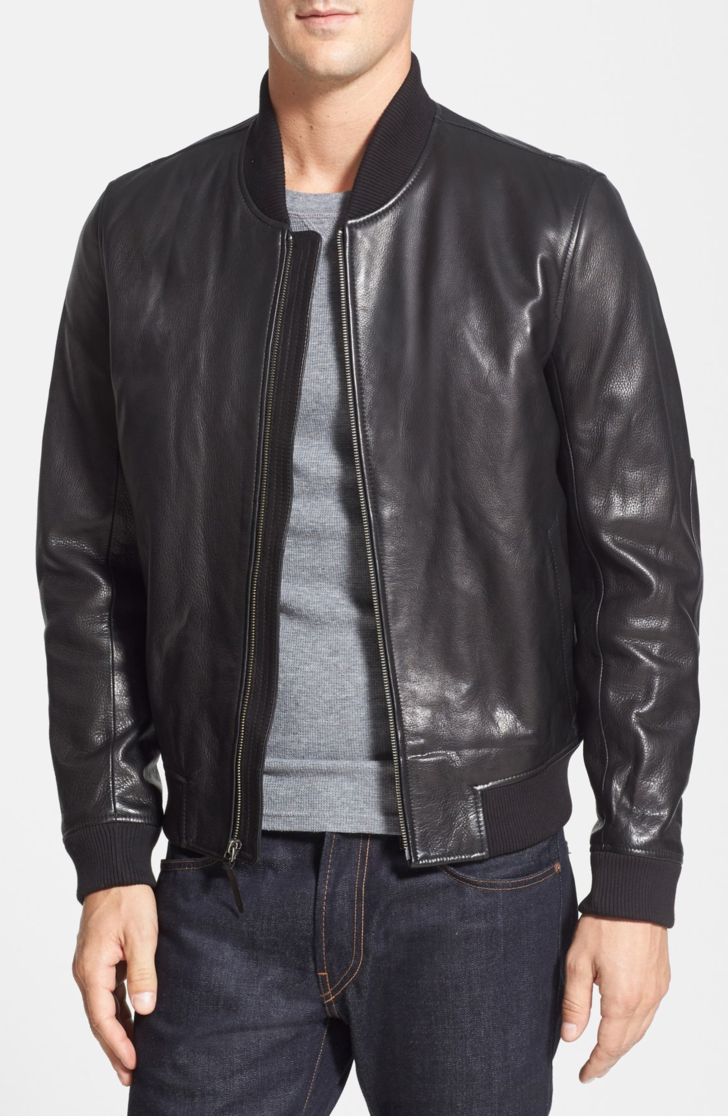 Cole Haan Leather Bomber Jacket | Nordstrom