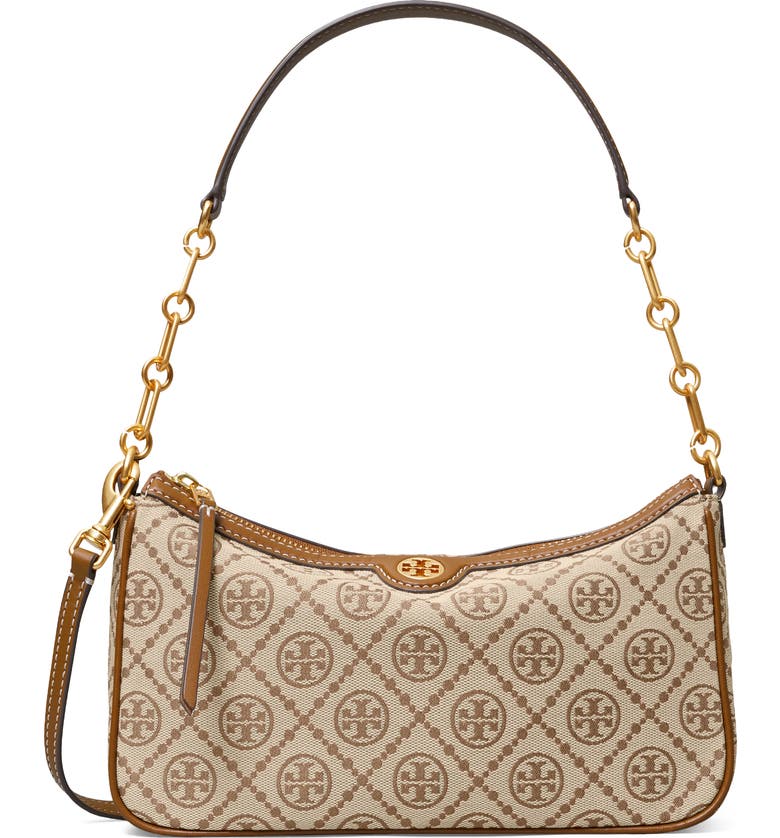 TORY BURCH T Monogram Studio Shoulder Bag, Main, color, HAZELNUT