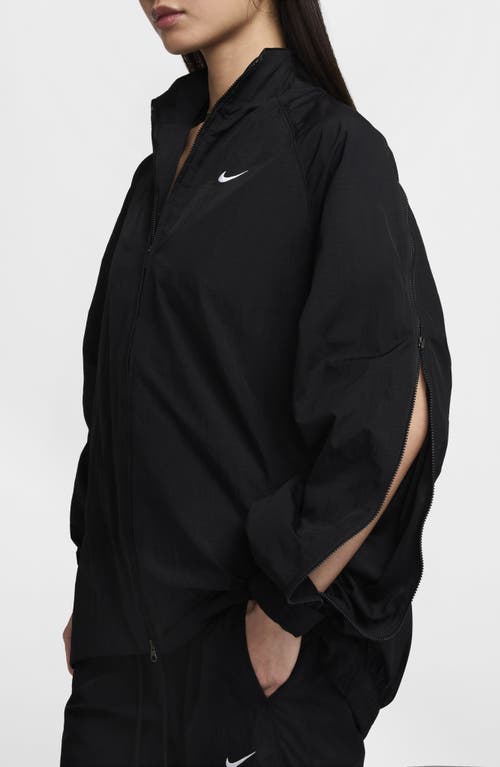 Shop Nike Sportswear Collection Oversize Water Repellent Jacket In Black/white