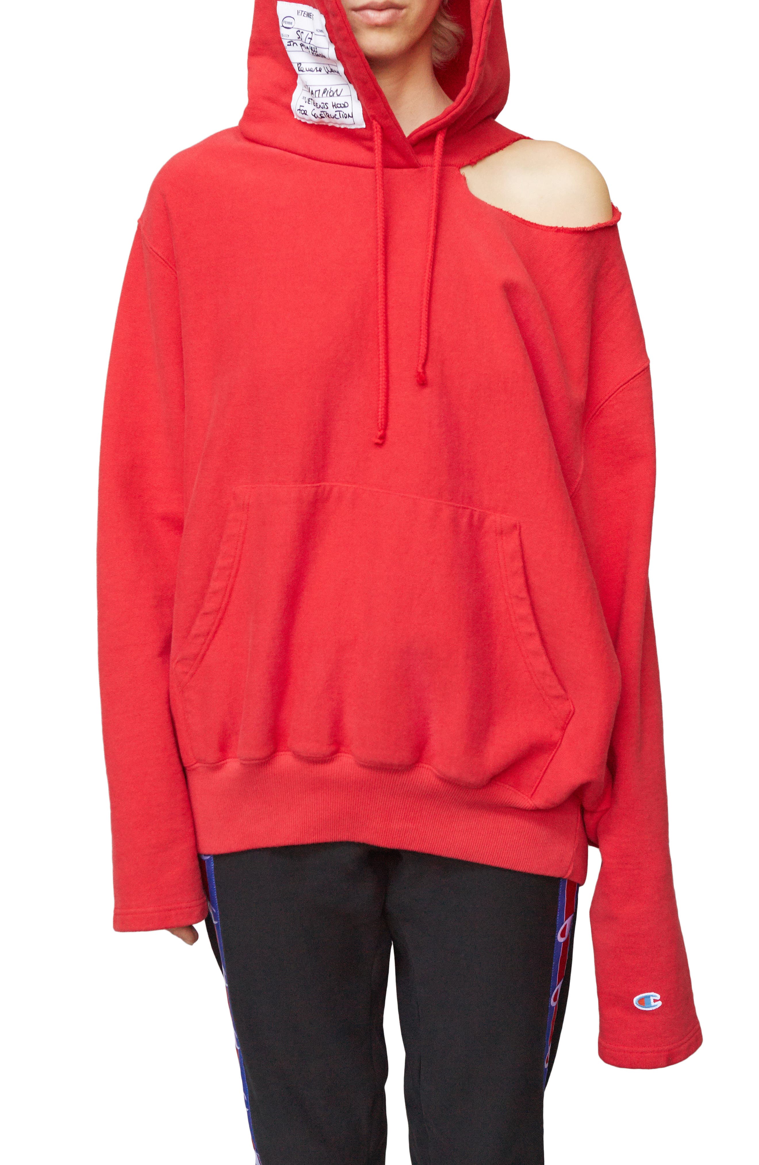 hoodie with shoulder cutouts