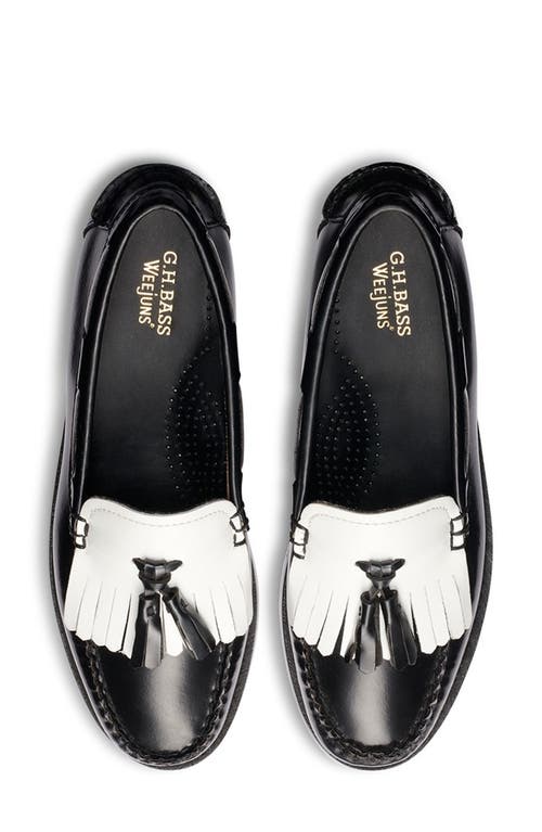 Shop G.h.bass Esther Kiltie Weejuns® Loafer In Black/white