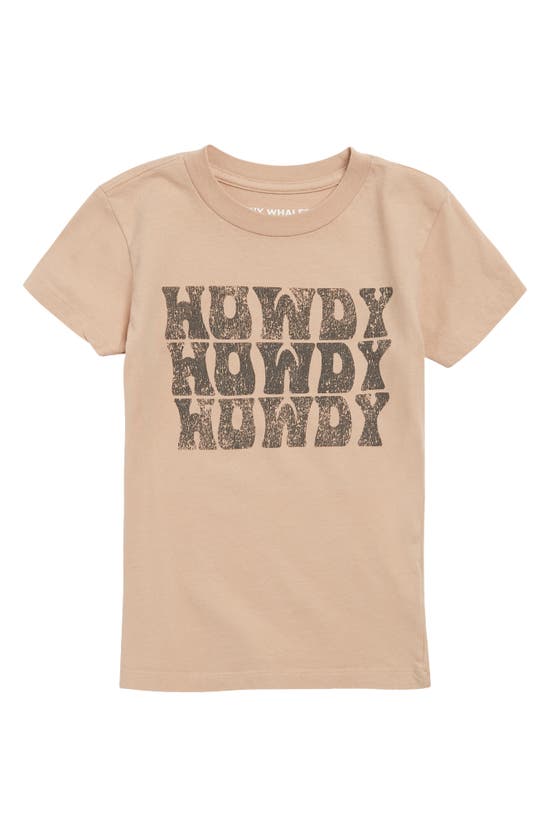 Shop Tiny Whales Kids' Howdy Graphic T-shirt In Wheat
