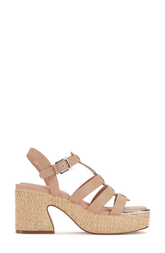 Shop Dkny Fisherman Platform Sandal In Rose Beige