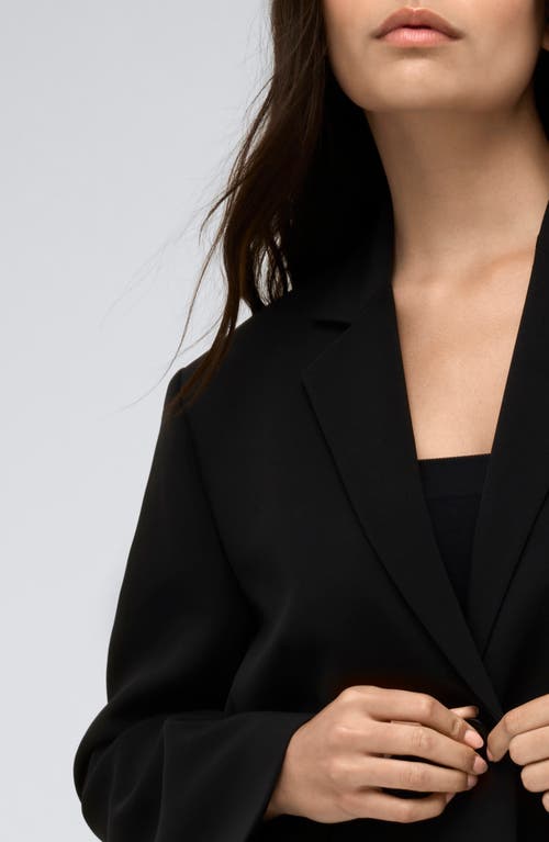 Kenneth Cole Luxe Twill Two Button Boyfriend Jacket In Black