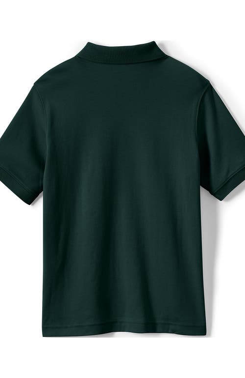 Shop Lands' End School Uniform Kids Short Sleeve Interlock Polo Shirt In Evergreen