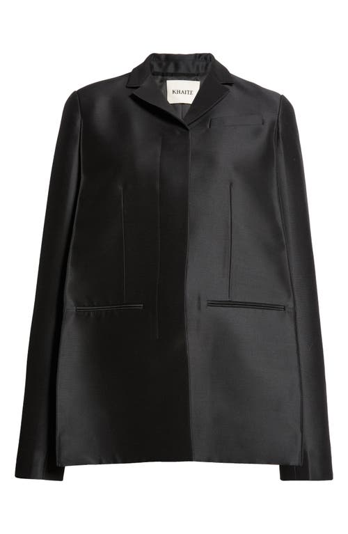 Shop Khaite Crittan Virgin Wool & Silk Faille Jacket In Black