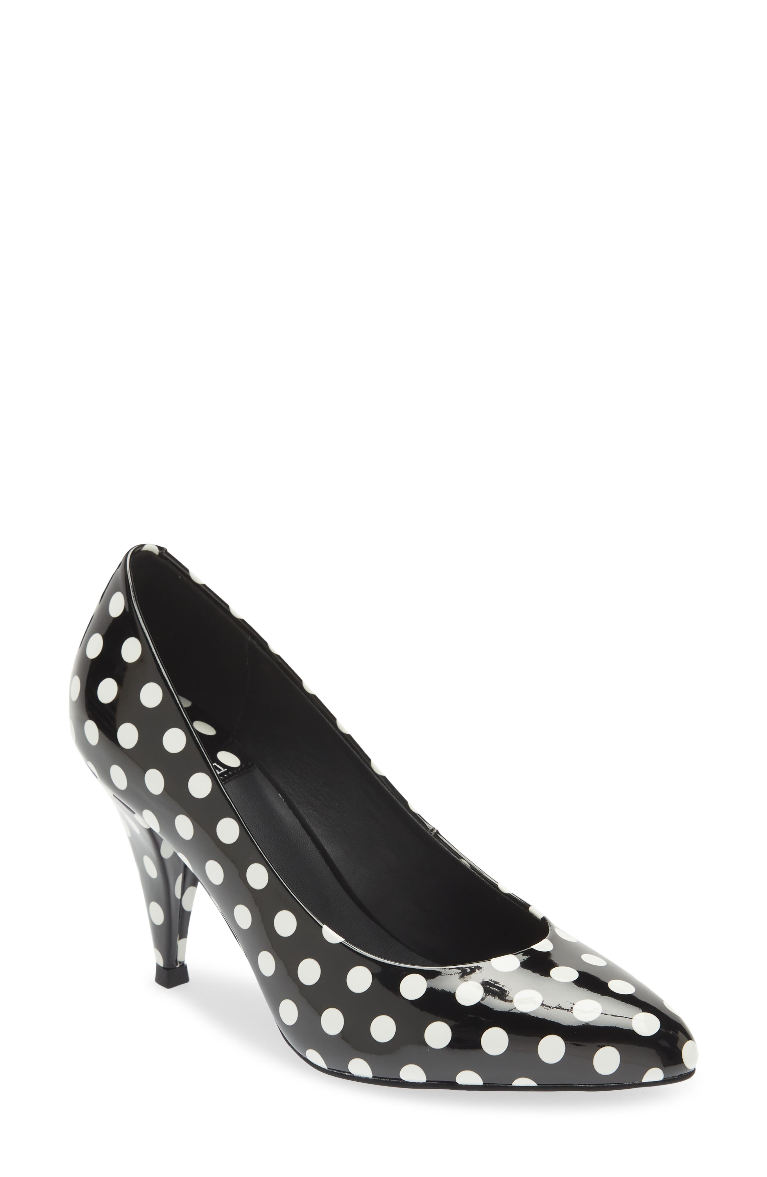 black & white polka dot shoes