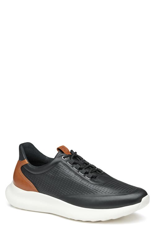 Shop Johnston & Murphy Amherst 2.0 U-throat Leather Sneaker In Black Full Grain