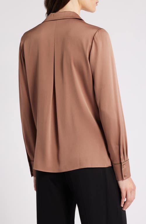 Shop Kobi Halperin Stretch Silk Button-up Shirt In Sepia