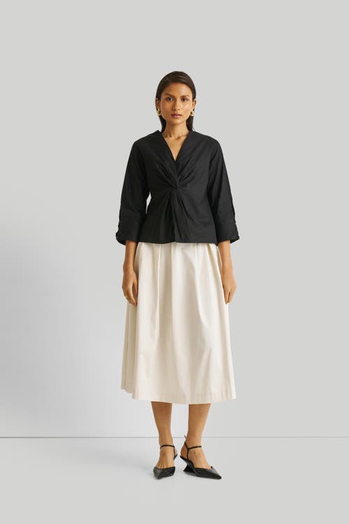 Reistor Women's Front Twist Black Cotton Top In Black