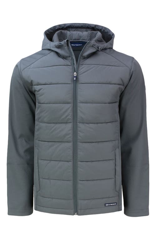 Evoke Water & Wind Resistant Insulated Quilted Recycled Polyester Puffer Jacket in Elemental Grey