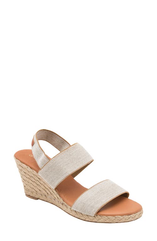 André Assous Allison Espadrille Wedge Sandal Beige Linen at Nordstrom,