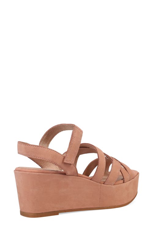 Eileen Fisher Mazy Suede Strappy Wedge Sandals In Latte