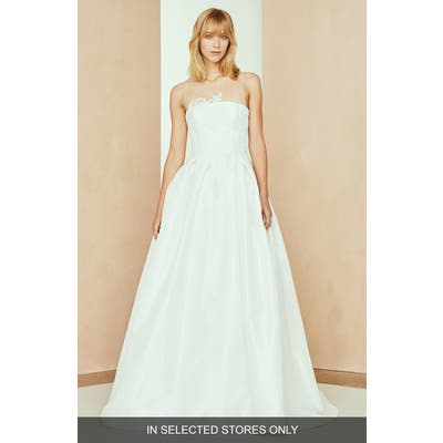 Nouvelle Amsale Bennet Taffeta & Lace Ballgown, Size IN STORE ONLY - Ivory