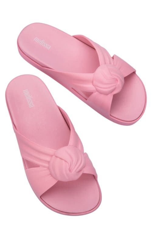 Shop Melissa Plush Knotted Slide Sandal In Pink/pink