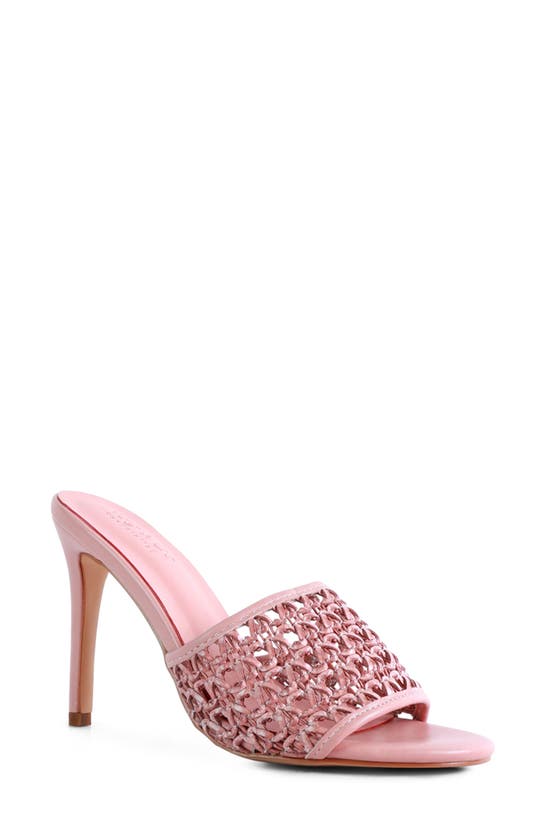 Rag & Co Tease Woven Raffia Sandal In Pink