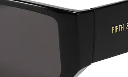 Fifth & Ninth Ash 56mm Polarized Geometric Sunglasses In Black/black