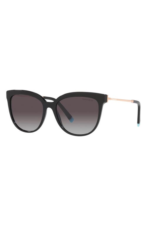 Tiffany & Co . 55mm Gradient Cat Eye Sunglasses In Black/grey Gradient