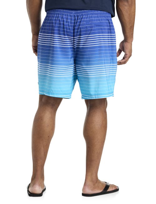 Shop Nautica Ombré Striped Swim Shorts In Bright Cobalt