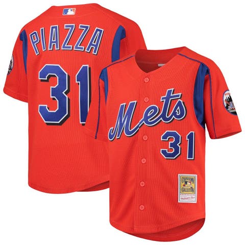 Youth New York Mets Mike Piazza Mitchell & Ness Black Cooperstown  Collection Mesh Batting Practice Jersey