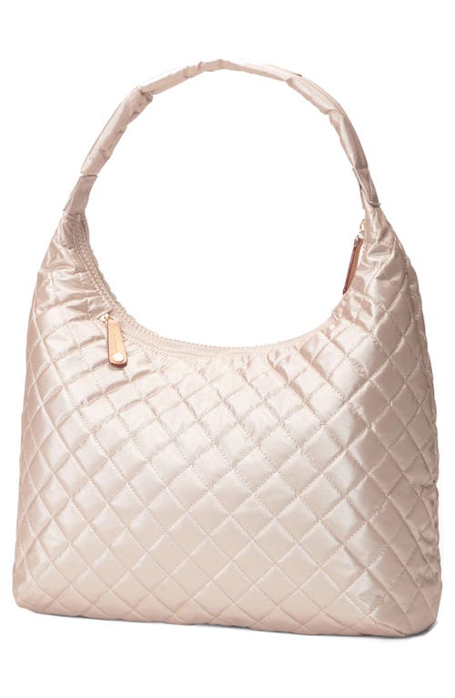 Mz Wallace Large Metro Shoulder Bag In Pale Rose Gold Metallic