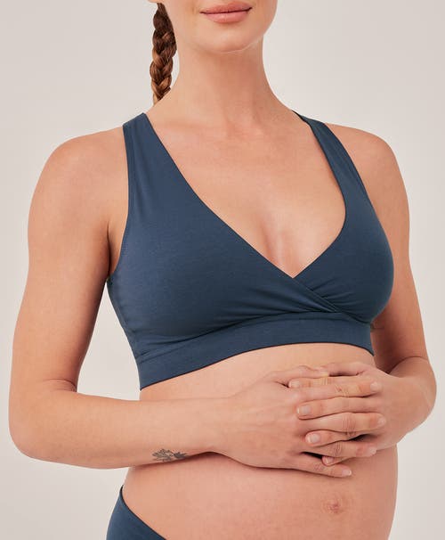 Pact Organic Maternity Nursing Bralette In French Navy