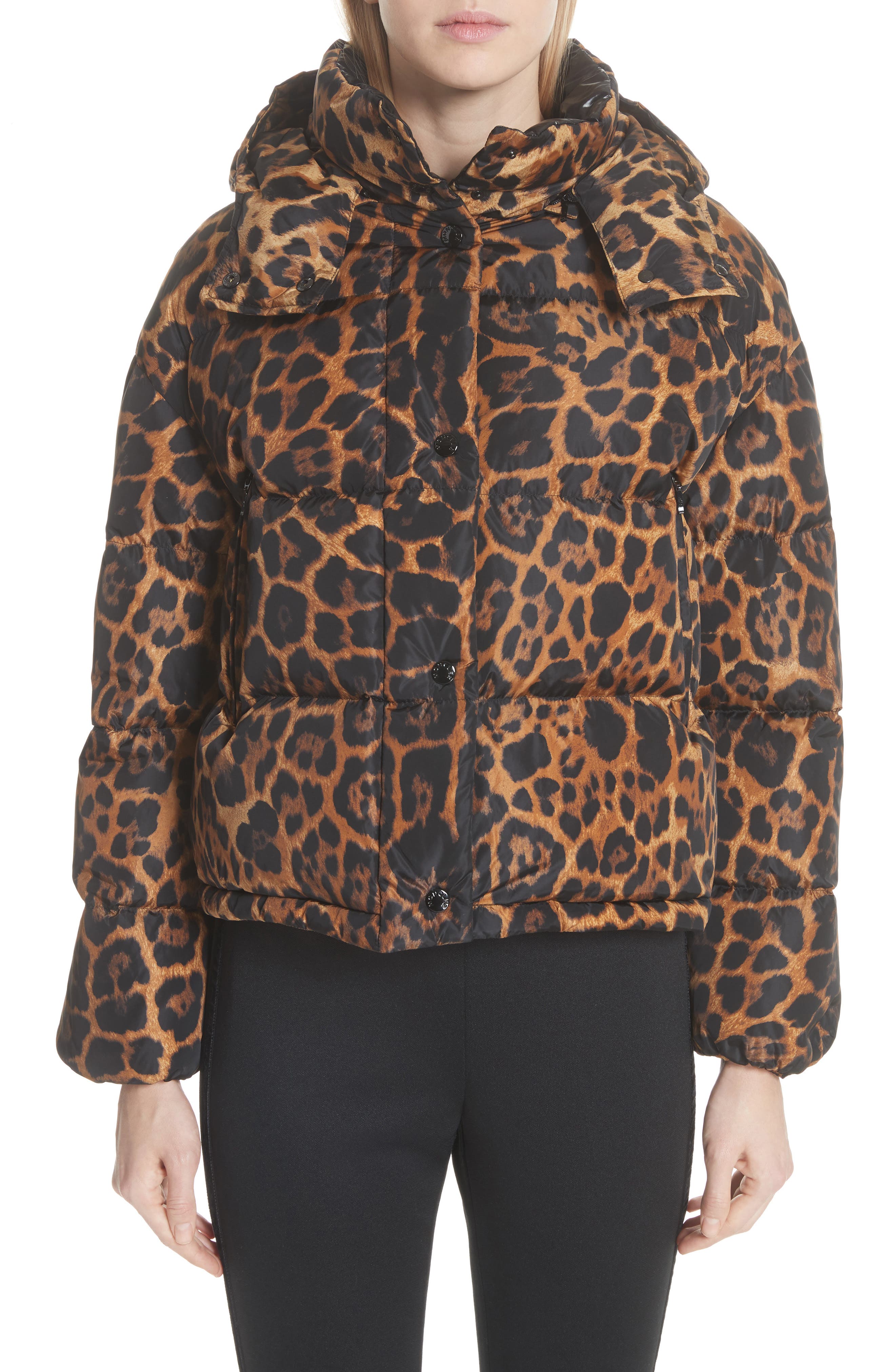 moncler leopard coat