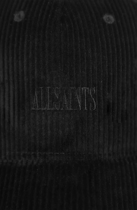 Shop Allsaints Wool Blend Corduroy Baseball Cap In Black / Matte Black