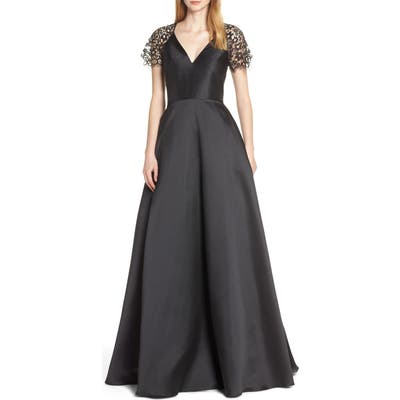 Ml Monique Lhuillier Lace Sleeve Ballgown