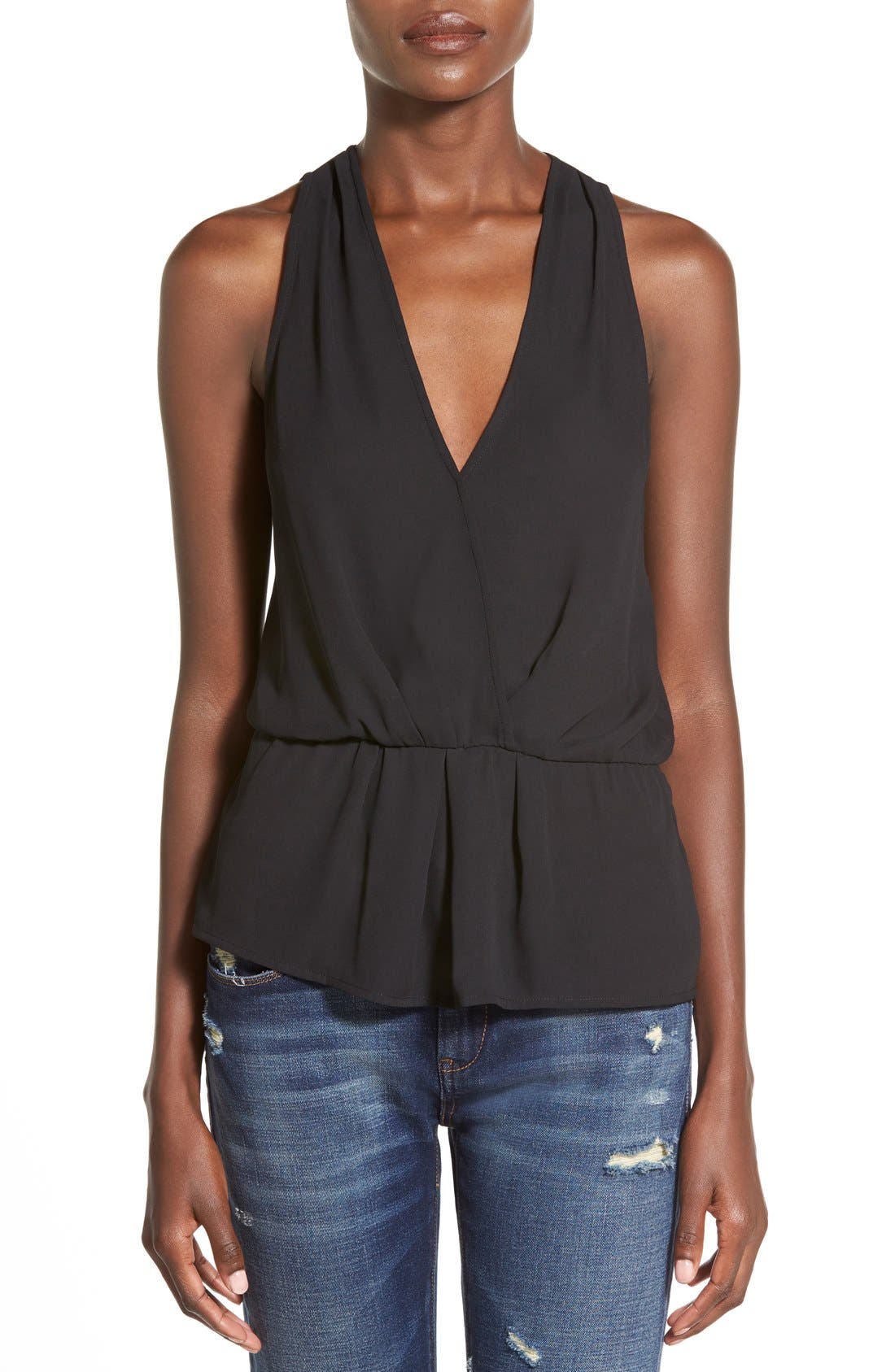 Leith Sleeveless Surplice Top Nordstrom