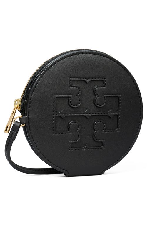 Shop Tory Burch Ella Bio Circle Zip Card Case In Black