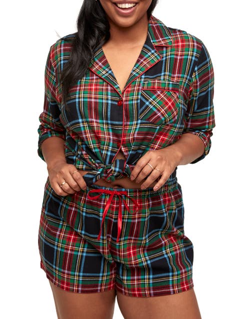 Shop Adore Me Maggie Pajama Set In Plaid Black