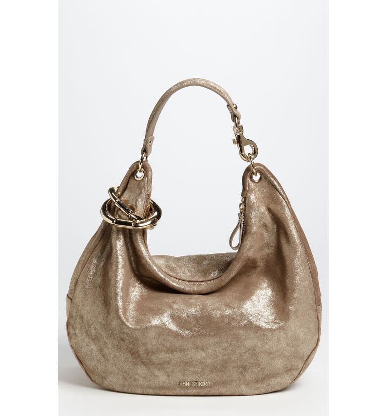 Jimmy Choo 'Solar - Large' Metallic Leather Hobo | Nordstrom