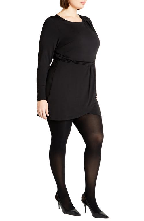 City Chic Kasey Long Sleeve Dress In Black