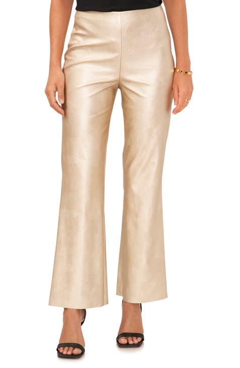 Gold pleather pants best sale