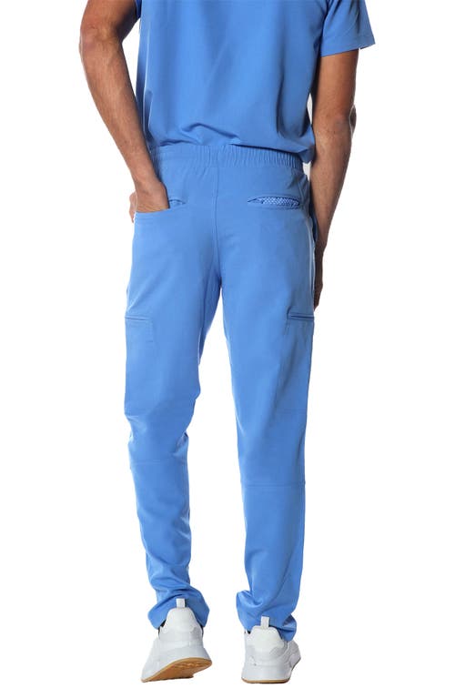 Shop Members Only Hampton Open Bottom Scrub Pants In Ceil Blue