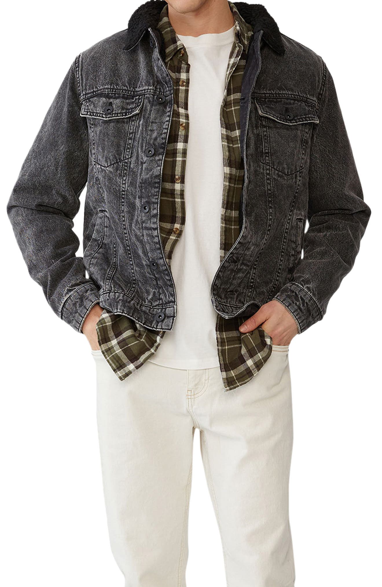 black ripped jean jacket men