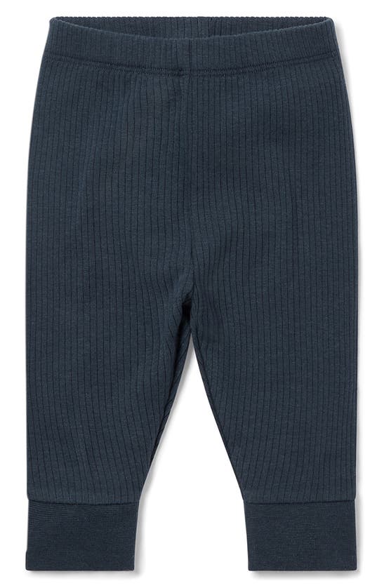 Mori Rib Fitted Two-piece Pajamas In Ribbed Navy