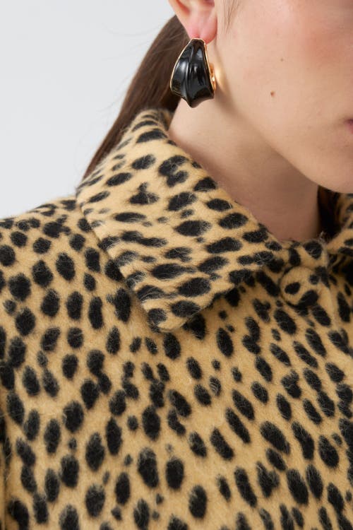 Shop Nocturne Leopard Print Crop Jacket In Multi-colored